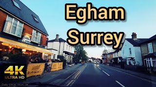 Egham Surrey Neighbourhood driving Tour 🇬🇧 4K [upl. by Ahseia800]