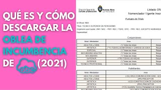 QUÉ ES y CÓMO DESCARGAR la OBLEA DE INCUMBENCIA de ABC 2021 [upl. by Siloam]