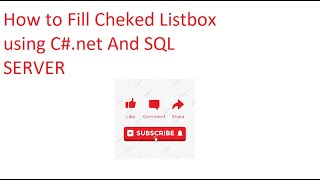 How To Fill Checkedlistbox using DataTable in CNet Framework [upl. by Noreen895]