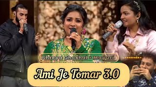 Shreya Ghoshal Ami Je Tomar 30 Duet With Mayuri Saha  Indian Idol 15  Badshah  Vishal Dadlani [upl. by Nahttam189]