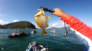 Pescaria de Caiaque no Mar Praia do Lázaro até Parcel das 7 Fontes Ubatuba SP [upl. by Aicsile165]