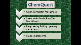 Cross metathesis Ring Closing Metathesis RCM and Ring Opening Metathesis ROM MSc chemistry [upl. by Airitak]