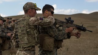 US Marines and British Soldiers Swap Weapons  Agile Spirit 19 [upl. by Airam]