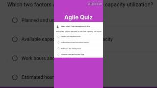 Which two factors are used to calculate capacity utilization  Scrum Master Interview Question [upl. by Esaj567]