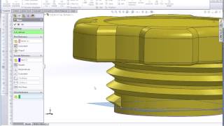 SolidWorks Inserting a Tapered Thread Part 3 Inserting the Thread using a Sweep [upl. by Derriey906]