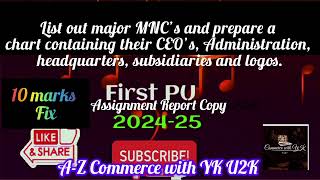 Assignment and explanation answer 10 marks fix 1st PU business studies Cmt for pdf youtubevideo [upl. by Hamachi]