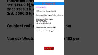 Atomic properties  atomic property of oxygen  oxygen element  class 10th  class 12th [upl. by Clercq543]