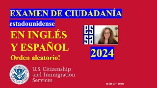 100 PREGUNTAS para la ciudadanía americana EN INGLÉS Y ESPAÑOL 2024  respuestas fáciles [upl. by Nyltac]