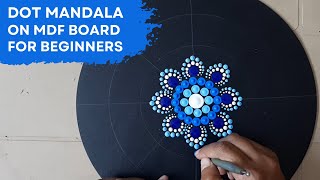 Dot Mandala for MDF Dot mandala for beginners  Step by step  1  2021  ATM Creations [upl. by Acirea724]