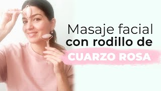 Masaje facial con RODILLO DE CUARZO ROSA 💆✨ Paso a paso [upl. by Janina]