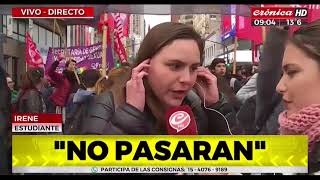 MarchaNacionalUniversitaria Irene Gamboa estudiante de Rosario desde el corte en el obelisco [upl. by Noyart]