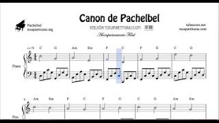 Pachelbel Canon in C Major Piano Sheet Music Melody and Accompaniment [upl. by Yerffoej]