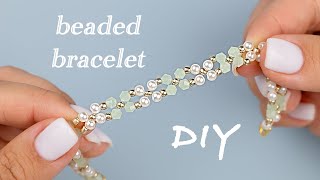 How to Make Crystal Beads Bracelet  DIY beaded jewelry with pearls [upl. by Landry]