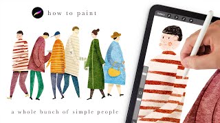 Paint simple people with me 🥰 Illustration tutorial Procreate tips and tricks for beginners [upl. by Anazraf]