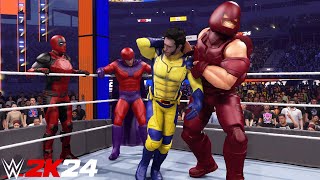 Deadpool amp Wolverine Vs Magneto amp Juggernaut  Tag Team Match  WWE 2K24  PS5 4K 60FPS [upl. by Shay449]