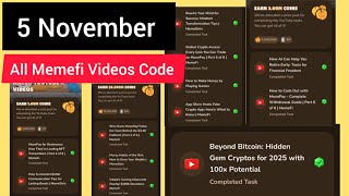 5 November Memefi Video Code  Today Memefi Code 5 November  Memefi All Video Code 5 november [upl. by Spada18]