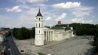 Lithuania Vilnius cathedral square live webcam 17aug2024 timelpse🇱🇹 [upl. by Saimon]