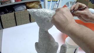 How to make a paper mache cat simple and quick to do [upl. by Laemaj]