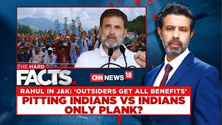 JK Election Rahul In JK Outsiders Get All Benefits Pitting Indians Vs Indians Only Plank  News18 [upl. by Sukcirdor]