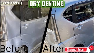 Move car Back fender two Door Dent repair of Dry Denting tutorial shorts youtube automobile [upl. by Dupuy53]