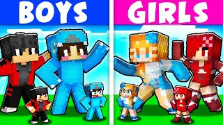 FANGIRLS vs FANBOYS STATUE House Battle In Minecraft [upl. by Yras171]