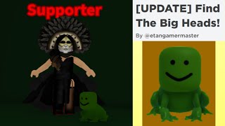 Tutorial How To Get Frog Bighead in Find The Big Heads by etangamermaster [upl. by Ymassej]