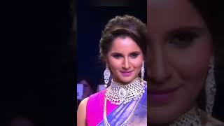 Sania Mirza in blue pink saree walk on ramp looks pretty virlshorts virlshorts [upl. by Nodnol]