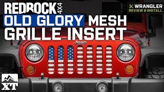 Jeep Wrangler JK RedRock 4x4 Old Glory Mesh Grille Insert 20072018 Review amp Install [upl. by Yram]