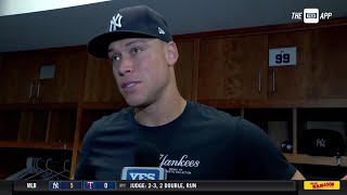 Aaron Judge on Clarke Schmidts start and impressive performance at the plate [upl. by Yanehs550]