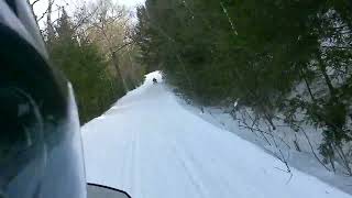 Snowmobiling in MaineMillinocket junctionITS83 north on ITS 85 to Matagamonmoma bears kitchen [upl. by Notanhoj]