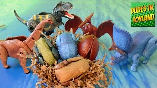 Dinosaur eggs toys for kids  Bandai Hatch n Heroes dino egg transformers hatching videos [upl. by Adiol]