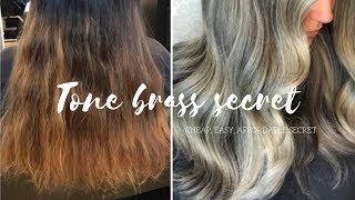 HOW TO FIX ORANGEBRASSY HAIR TO MEDIUM ASH BLONDE AT HOME  Kara [upl. by Bickart]