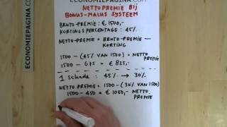 Nettopremie berekenen bij bonusmalus Economiepaginacom [upl. by Lesser]