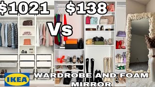 How to make IKEA Wardrobe DIY using TARGET and WALMART bookshelves  FOAM MIRROR DIY [upl. by Deehsar400]