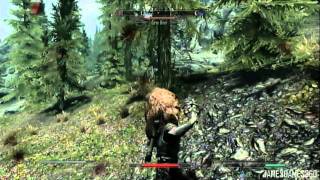 Skyrim  Third Person Combat Gameplay [upl. by Azne]