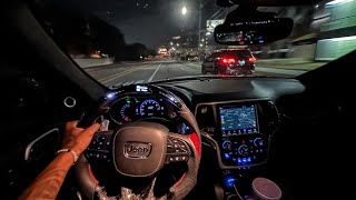 TRACKHAWK amp SRT JEEP IN THE CITY POV [upl. by Carver403]