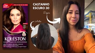 Pintando o cabelo de CASTANHO ESCURO 30 DA KOLESTON [upl. by Weider785]