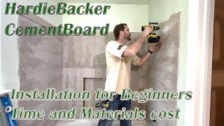 How to Install HardieBacker Cement Board in a Bathtub Shower for beginners Time and Materials Cost [upl. by Hcab758]