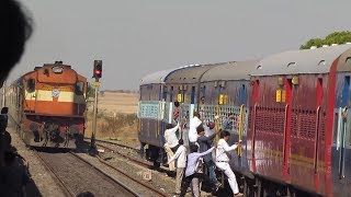 Indian Railways Shatabdi Overtake and Crossing [upl. by Teerprah]