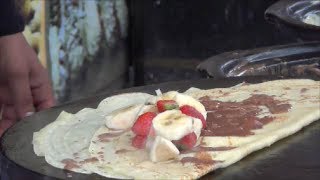 London Street Food Making Crepes in Camden Market Camden Town [upl. by Quartas]