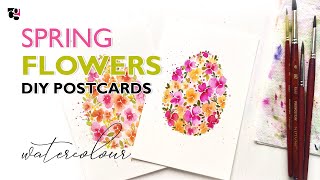 Spring Watercolor Flowers Beginner Friendly Tutorial [upl. by Huda]