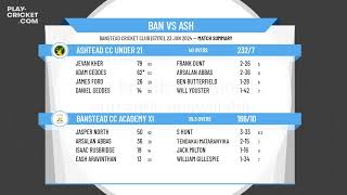 Banstead CC Academy XI v Ashtead CC Under 21 [upl. by Akeim]