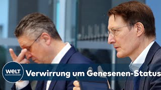 KOMMUNIKATIONSPROBLEME Lauterbach verteidigt Verkürzung des GenesenenStatus  und räumt Fehler ein [upl. by Mikes]