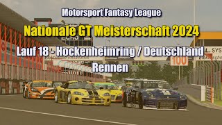 Motorsport FL  NGTM FL 2024  09 Hockenheimring  Rennen 2 [upl. by Secilu]