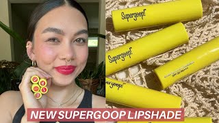 NEW SUPERGOOP 100 MINERAL SPF LIPSTICK LIPSHADE  Review  Swatches [upl. by Dasie203]