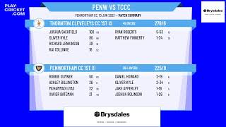 Moore amp Smalley Palace Shield Competition  Penwortham CC 1st XI v Thornton Cleveleys CC 1st XI [upl. by Granese]