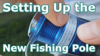 How to String Rig and Set Up a New Fishing Rod with Line Bobber Weights and Hook [upl. by Nhabois]