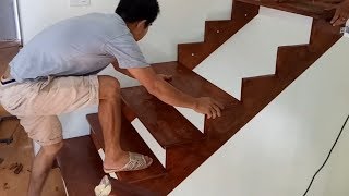 Ingenious Woodworking Techniques And Skills Easy  Build And Install A Wooden Staircase Step By Step [upl. by Freddy]