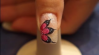 Flower with glitterpowder and nail lacquer [upl. by Aicilaf]