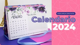 ✂ Hacer un CALENDARIO 2024  Descargable gratis [upl. by Rentschler988]